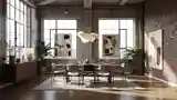 Wysoki Loft z Dębowym Stolikiem