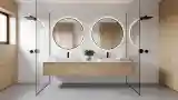 Minimalist Bathroom in Wood and Concrete
