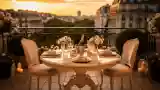 French Style Terrace at Dusk