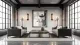 Industrial Lounge z Betonem i Drewnem