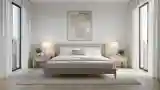 Minimalist Bedroom with Wood and Light