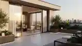 Terrasa Loft z Drewnem i Kamieniem
