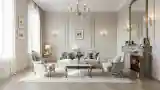 Opulent Salon with Marble and Silver Lighting