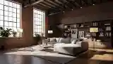 Brick and Wood Loft Living Room