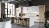 Loft Kitchen with Concrete and Marble