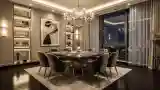 Elegancki Salon Jadalny z Marmurem
