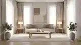 Serene Lounge with Wood and Concrete