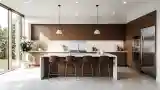 Minimalist Kitchen with Warm Wood