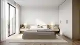 Scandinavian Bedroom: Wood and White Marble
