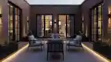 Brick Terrace with Ambient Lighting