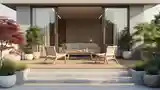 Terasa Japandi z Drewnem i Kamieniem