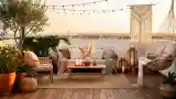 Boho Taras z Wzornym Oświetleniem