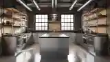 Industrial Kitchen z Cegłą i Stali