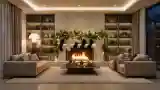 Modern Luxury Living Room with Fireplace