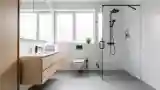 Wooden Vanity in Bathroom